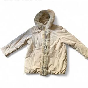 Vintage La Nouvelle Renaissance Overcoat Thermolite Puffer Coyote Fur size XL